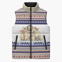 Polar Bears Christma Christmas Sleeveless Puffer Jacket Xmas Holiday Patterns - Wonder Print Shop