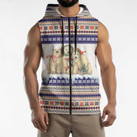 Polar Bears Christma Christmas Sleeveless Zip Hoodie Xmas Holiday Patterns - Wonder Print Shop