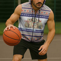 Polar Bears Christma Christmas Sleeveless Zip Hoodie Xmas Holiday Patterns - Wonder Print Shop