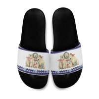 Polar Bears Christma Christmas Slide Sandals Xmas Holiday Patterns - Wonder Print Shop