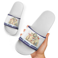 Polar Bears Christma Christmas Slide Sandals Xmas Holiday Patterns - Wonder Print Shop