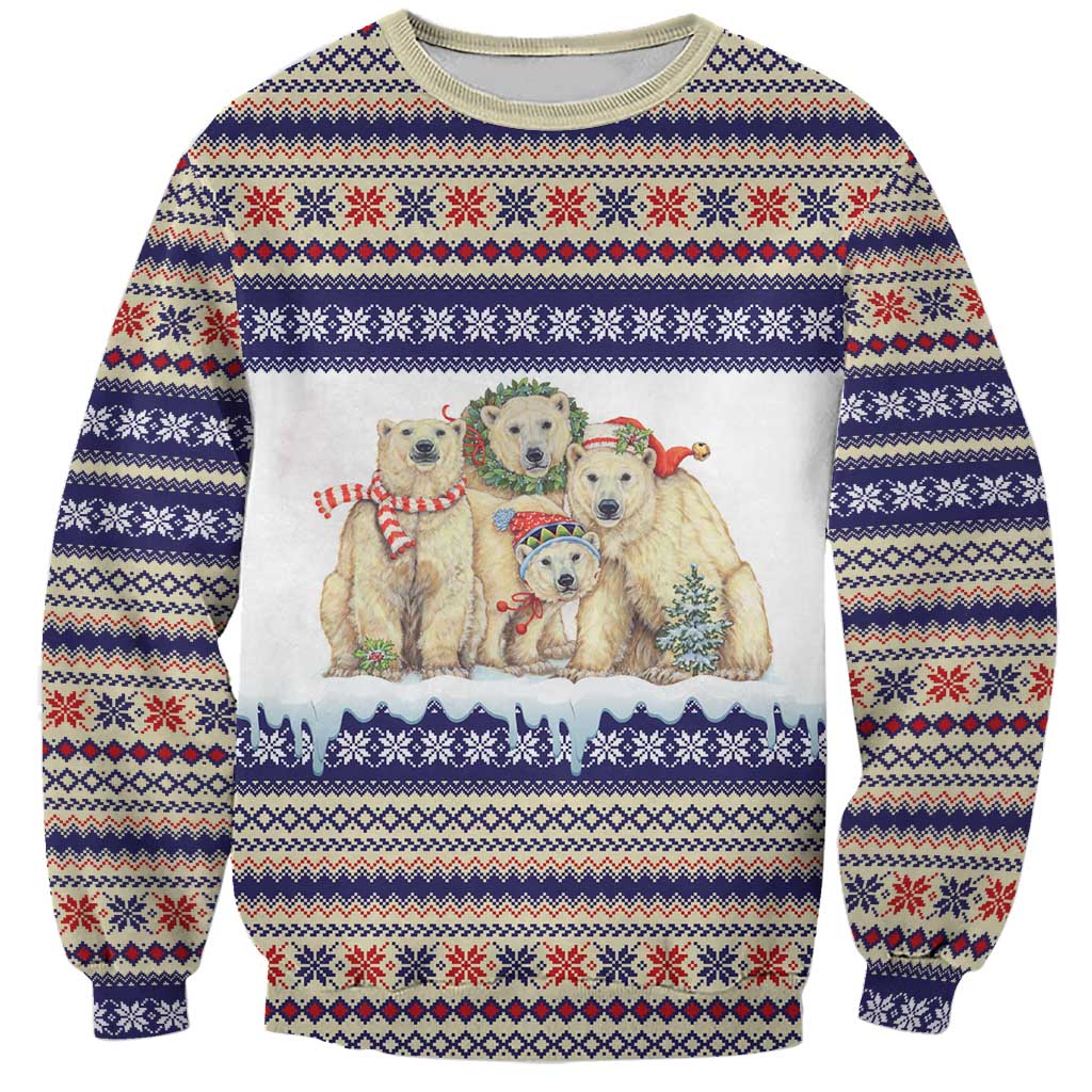 Polar Bears Christma Christmas Sweatshirt Xmas Holiday Patterns - Wonder Print Shop