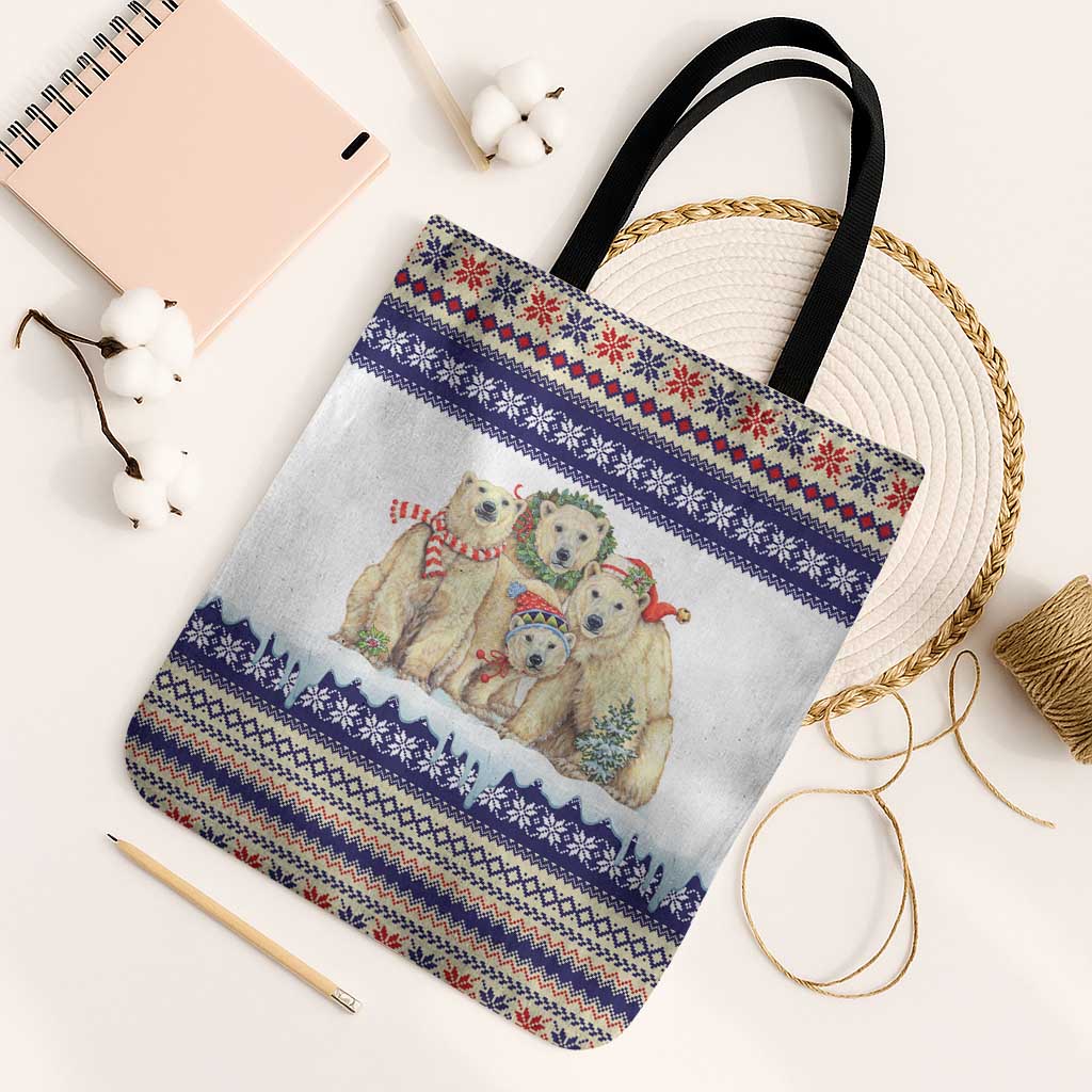 Polar Bears Christma Christmas Tote Bag Xmas Holiday Patterns - Wonder Print Shop