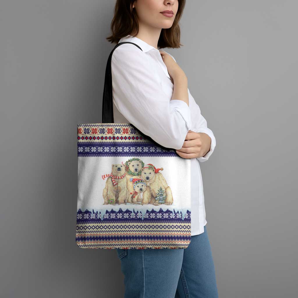 Polar Bears Christma Christmas Tote Bag Xmas Holiday Patterns - Wonder Print Shop