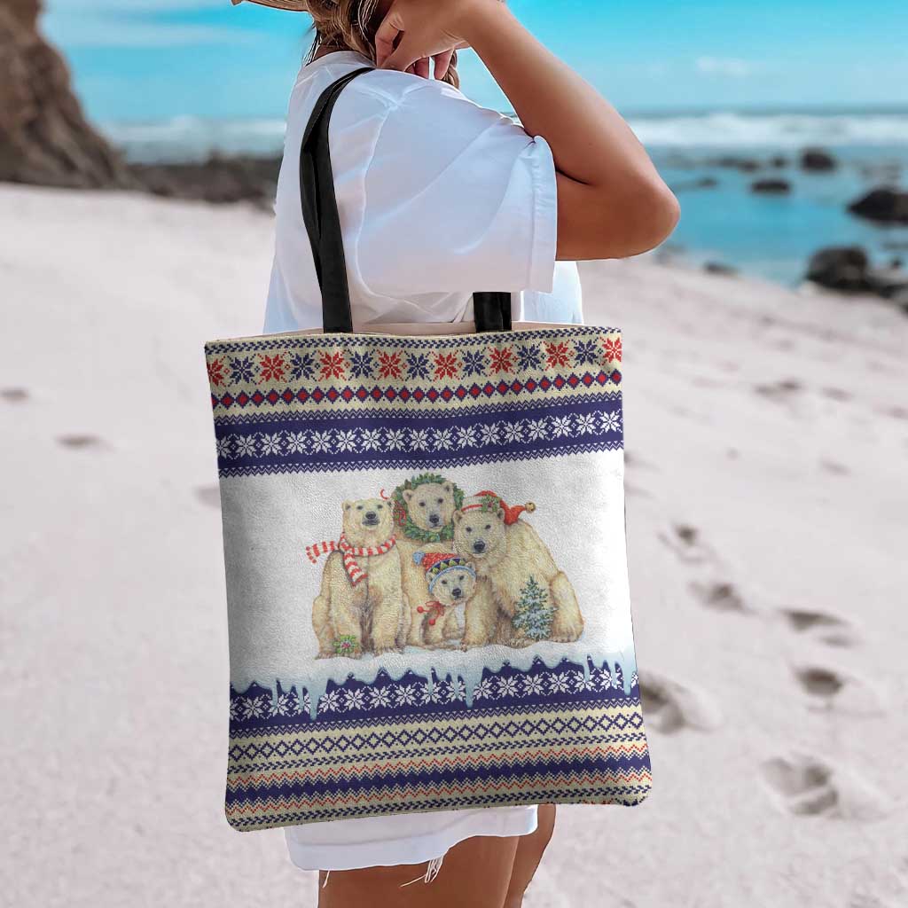 Polar Bears Christma Christmas Tote Bag Xmas Holiday Patterns - Wonder Print Shop