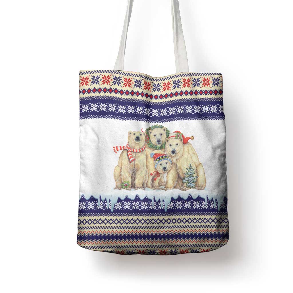 Polar Bears Christma Christmas Tote Bag Xmas Holiday Patterns - Wonder Print Shop