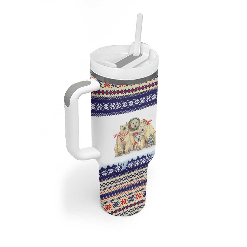 Polar Bears Christma Christmas Tumbler With Handle Xmas Holiday Patterns - Wonder Print Shop