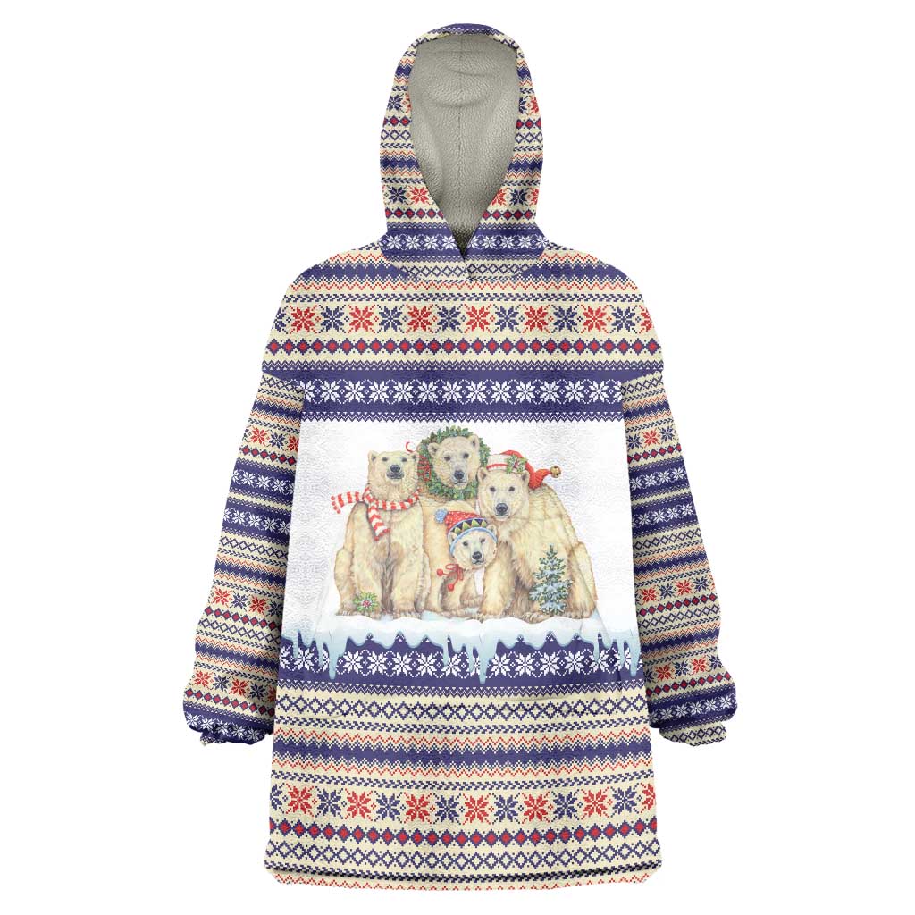 Polar Bears Christma Christmas Wearable Blanket Hoodie Xmas Holiday Patterns - Wonder Print Shop
