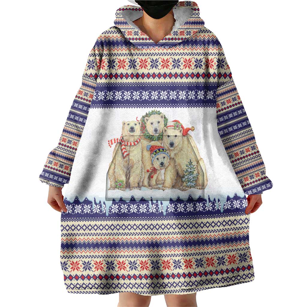 Polar Bears Christma Christmas Wearable Blanket Hoodie Xmas Holiday Patterns - Wonder Print Shop