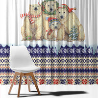 Polar Bears Christma Christmas Window Curtain Xmas Holiday Patterns - Wonder Print Shop