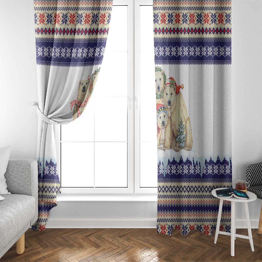 Polar Bears Christma Christmas Window Curtain Xmas Holiday Patterns - Wonder Print Shop