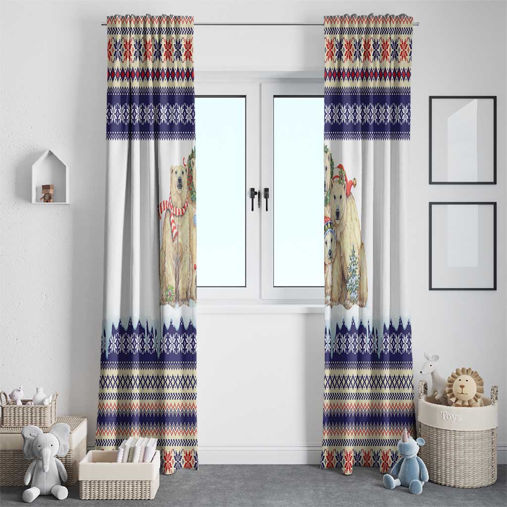 Polar Bears Christma Christmas Window Curtain Xmas Holiday Patterns - Wonder Print Shop