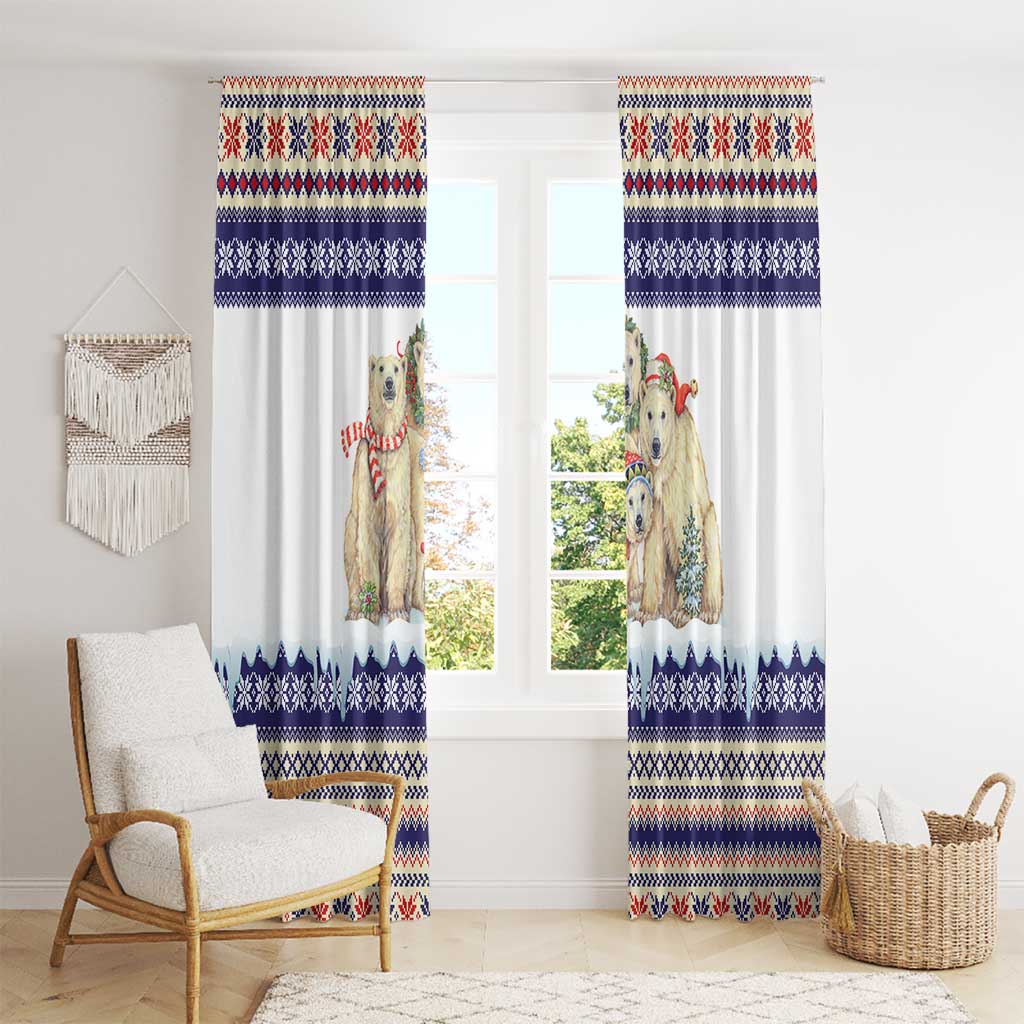 Polar Bears Christma Christmas Window Curtain Xmas Holiday Patterns - Wonder Print Shop
