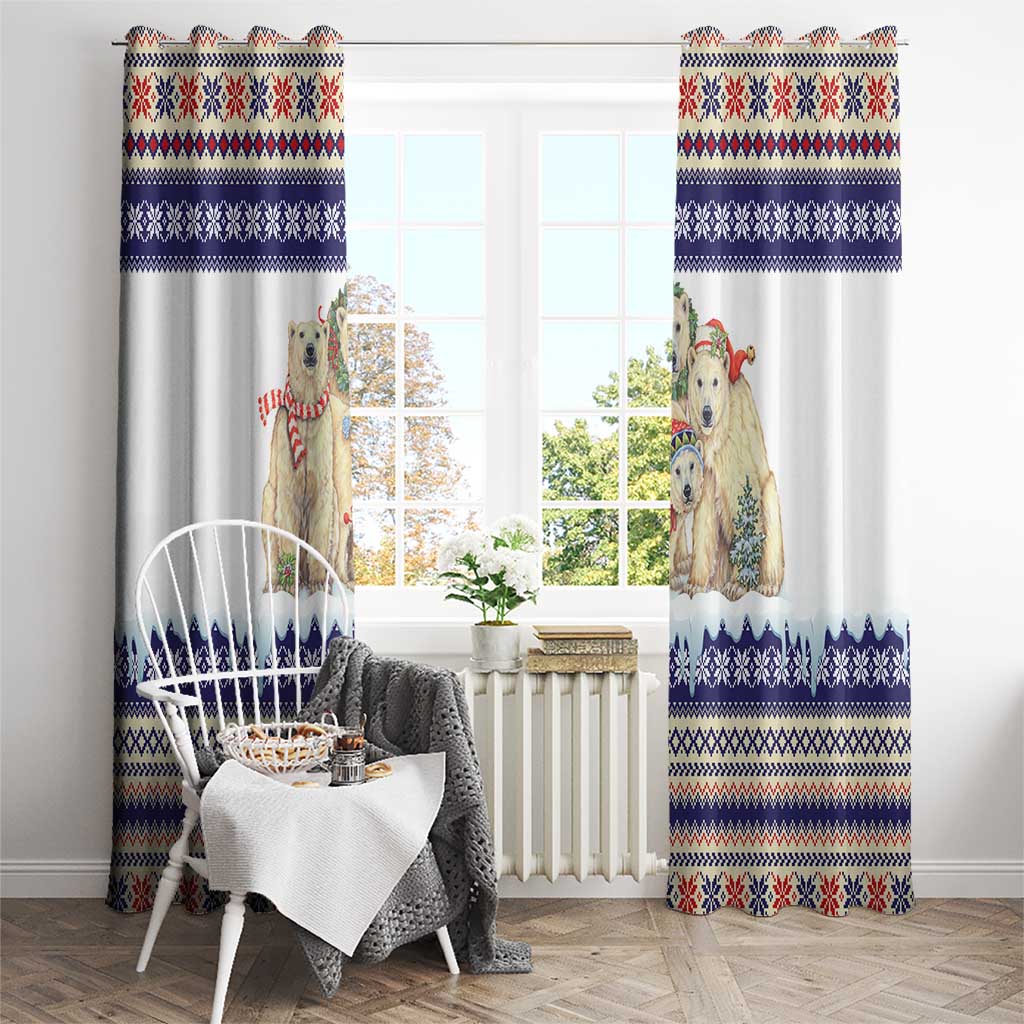 Polar Bears Christma Christmas Window Curtain Xmas Holiday Patterns - Wonder Print Shop