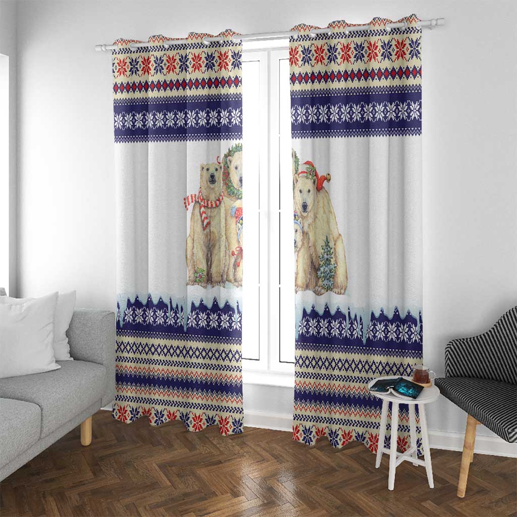 Polar Bears Christma Christmas Window Curtain Xmas Holiday Patterns - Wonder Print Shop