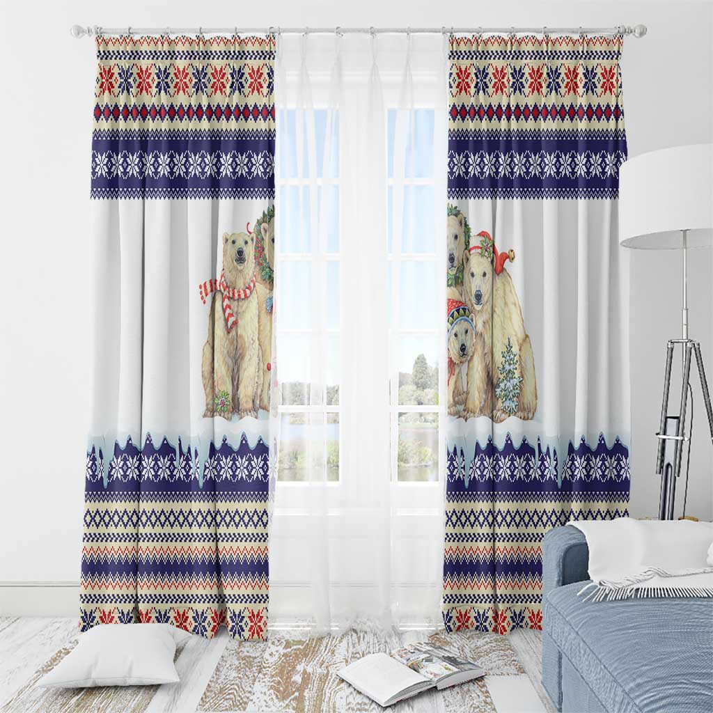 Polar Bears Christma Christmas Window Curtain Xmas Holiday Patterns - Wonder Print Shop