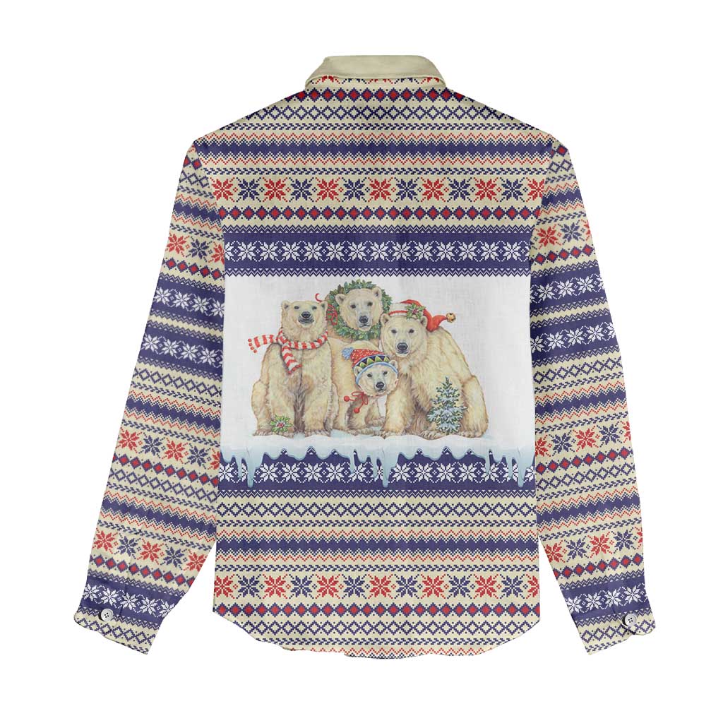 Polar Bears Christma Christmas Women Casual Shirt Xmas Holiday Patterns - Wonder Print Shop