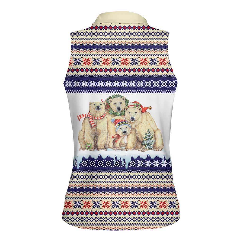 Polar Bears Christma Christmas Women Sleeveless Polo Shirt Xmas Holiday Patterns - Wonder Print Shop