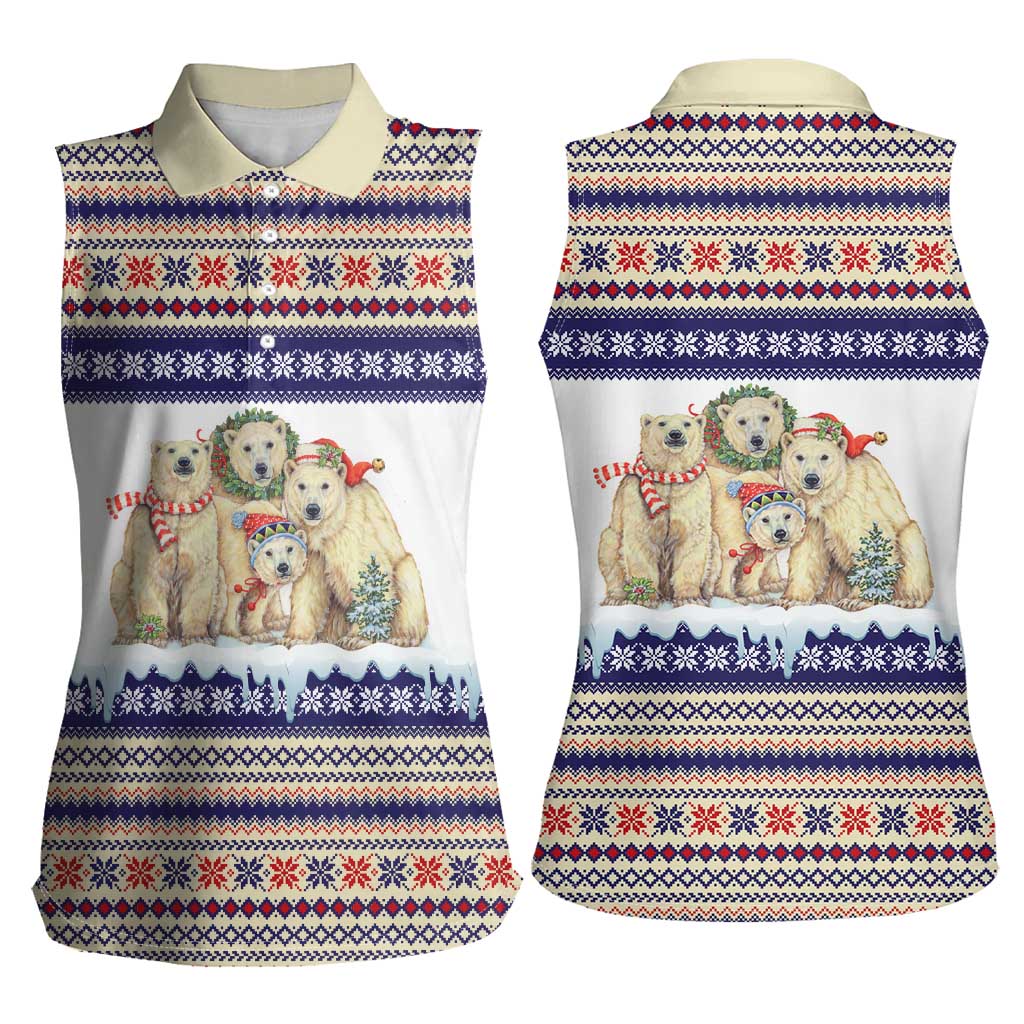 Polar Bears Christma Christmas Women Sleeveless Polo Shirt Xmas Holiday Patterns - Wonder Print Shop