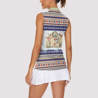 Polar Bears Christma Christmas Women Sleeveless Polo Shirt Xmas Holiday Patterns - Wonder Print Shop