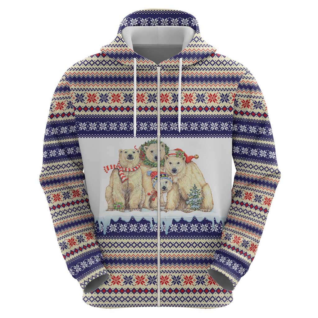 Polar Bears Christma Christmas Zip Hoodie Xmas Holiday Patterns - Wonder Print Shop