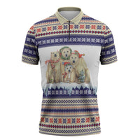 Polar Bears Christma Christmas Zipper Polo Shirt Xmas Holiday Patterns - undefined