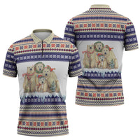 Polar Bears Christma Christmas Zipper Polo Shirt Xmas Holiday Patterns - undefined