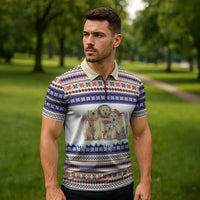 Polar Bears Christma Christmas Zipper Polo Shirt Xmas Holiday Patterns - undefined