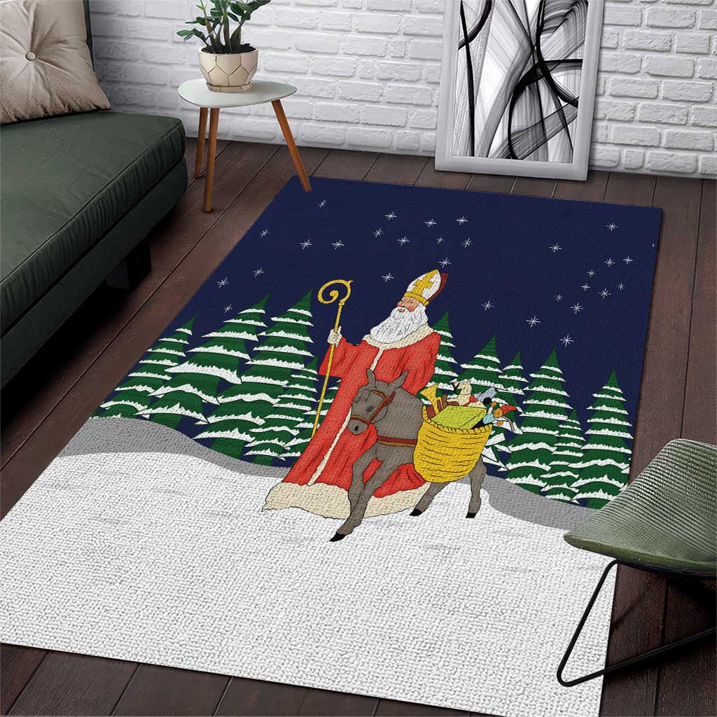 Saint Nicholas Christmas Area Rug Xmas Holiday Patterns - Wonder Print Shop