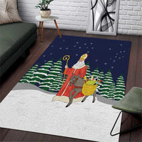 Saint Nicholas Christmas Area Rug Xmas Holiday Patterns - Wonder Print Shop
