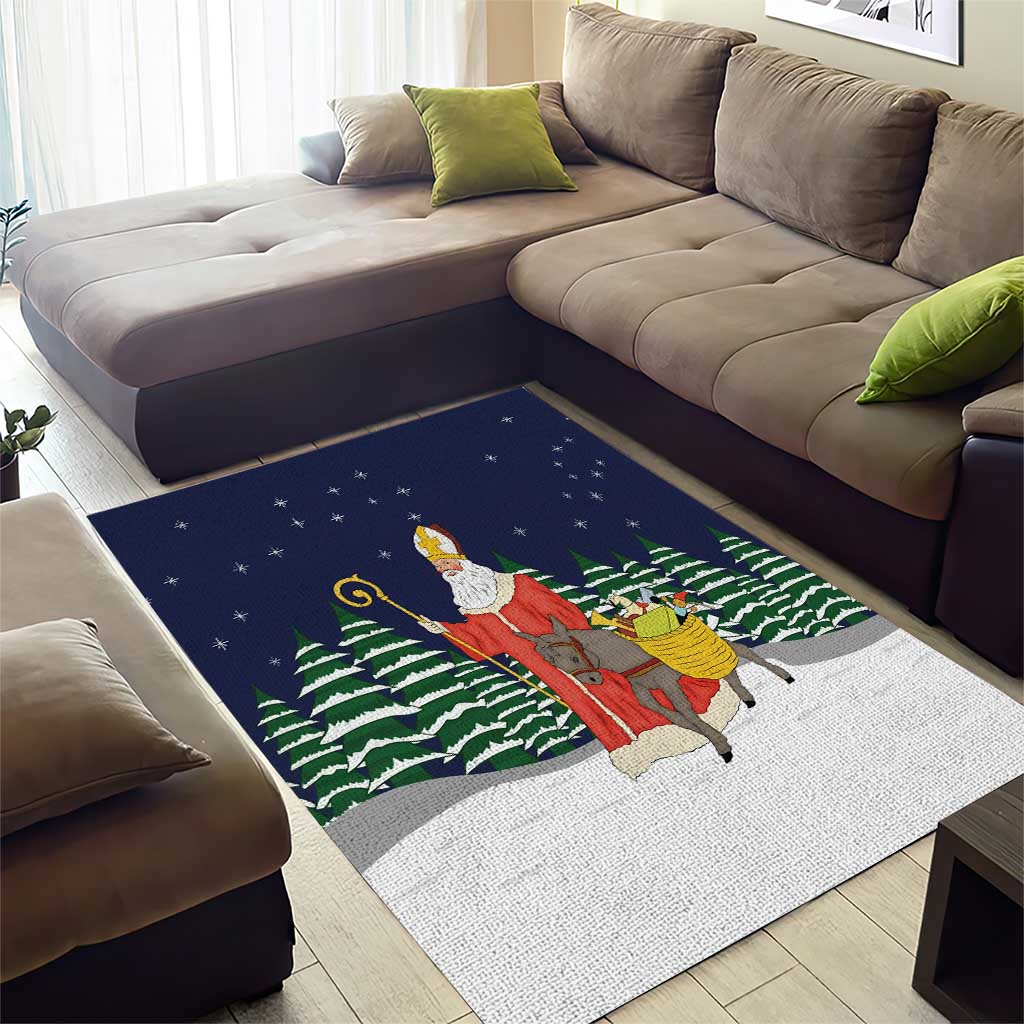 Saint Nicholas Christmas Area Rug Xmas Holiday Patterns - Wonder Print Shop