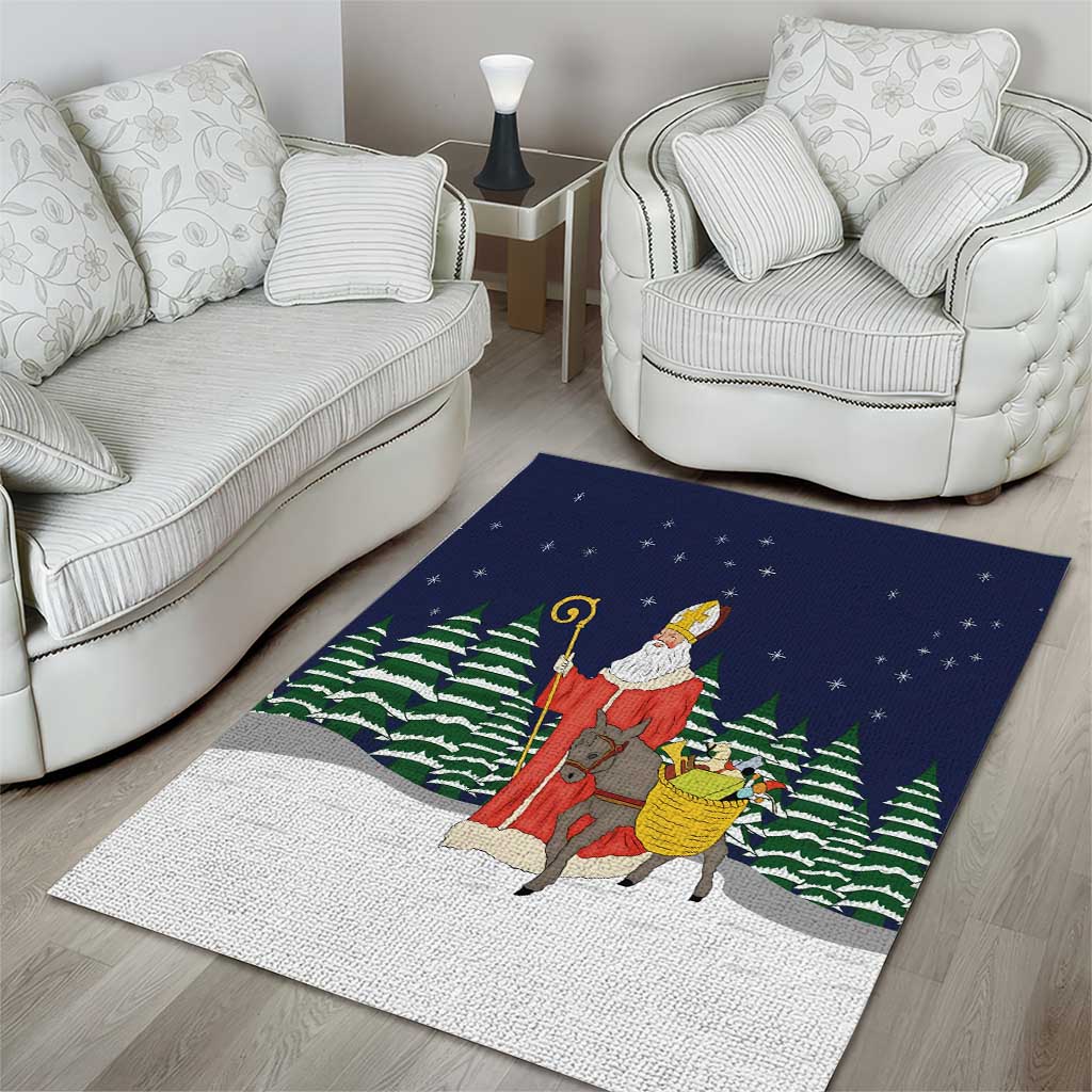Saint Nicholas Christmas Area Rug Xmas Holiday Patterns - Wonder Print Shop