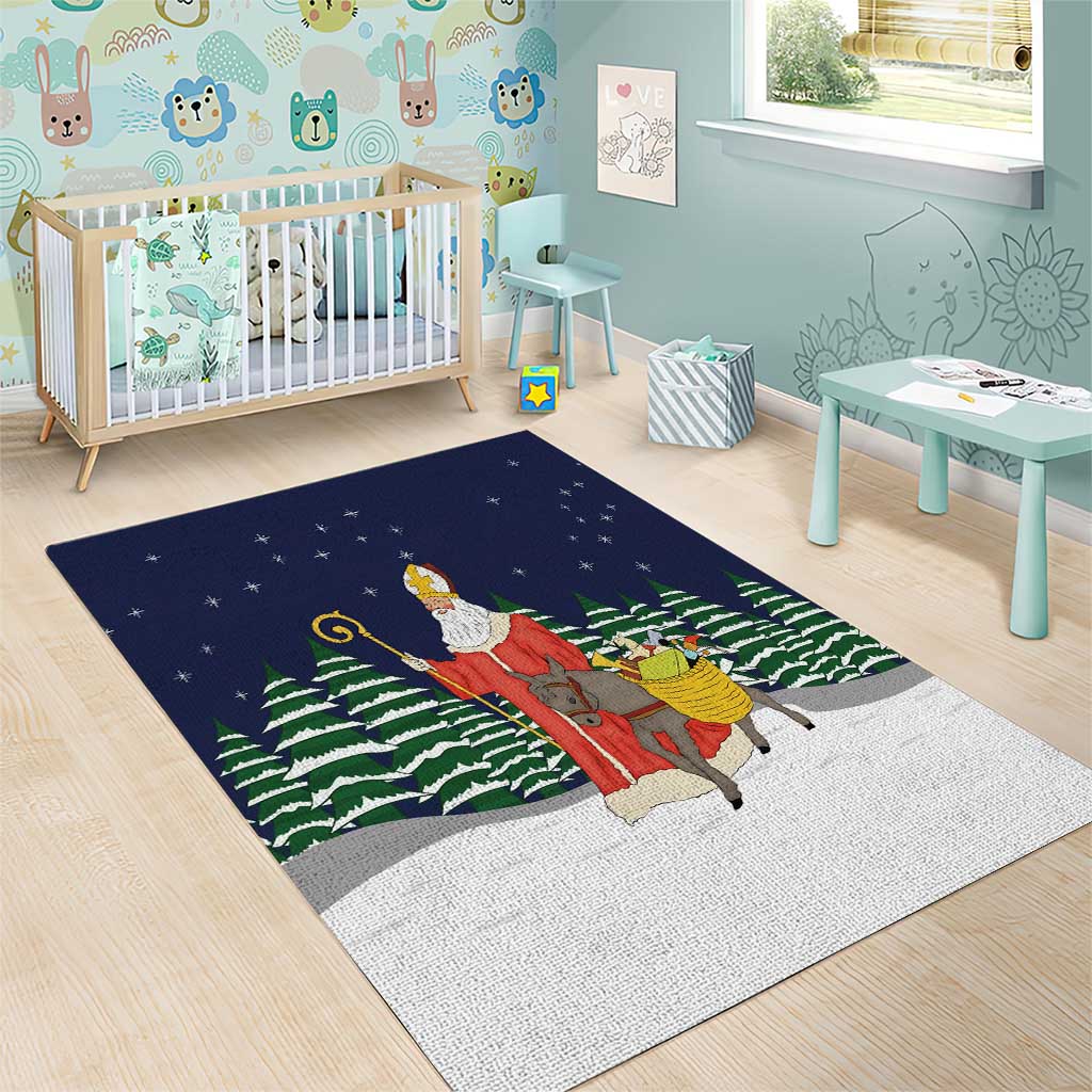 Saint Nicholas Christmas Area Rug Xmas Holiday Patterns - Wonder Print Shop