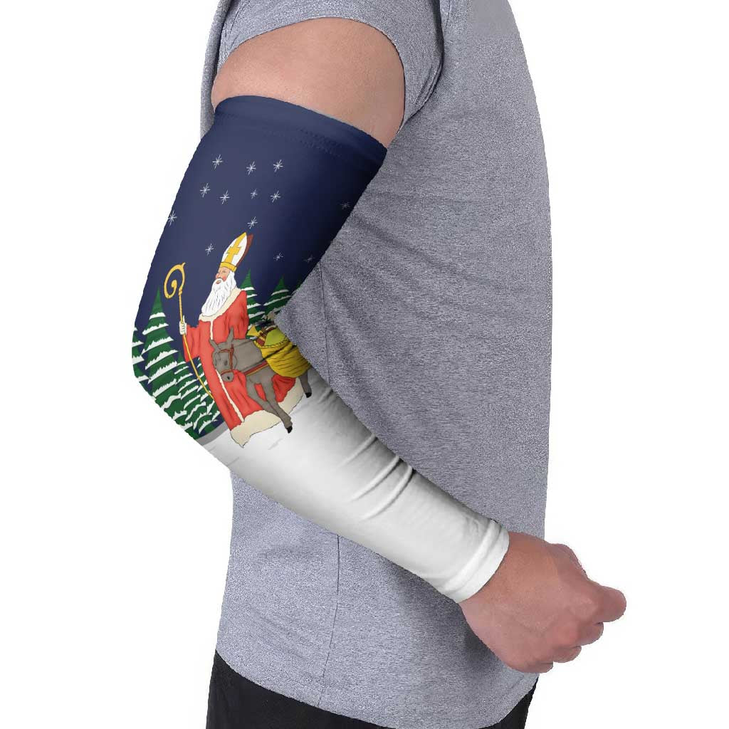 Saint Nicholas Christmas Arm Sleeves Xmas Holiday Patterns - Wonder Print Shop
