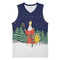 Saint Nicholas Christmas Basketball Jersey Xmas Holiday Patterns - Wonder Print Shop