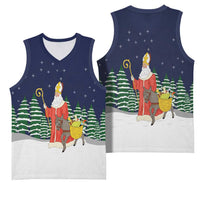 Saint Nicholas Christmas Basketball Jersey Xmas Holiday Patterns - Wonder Print Shop