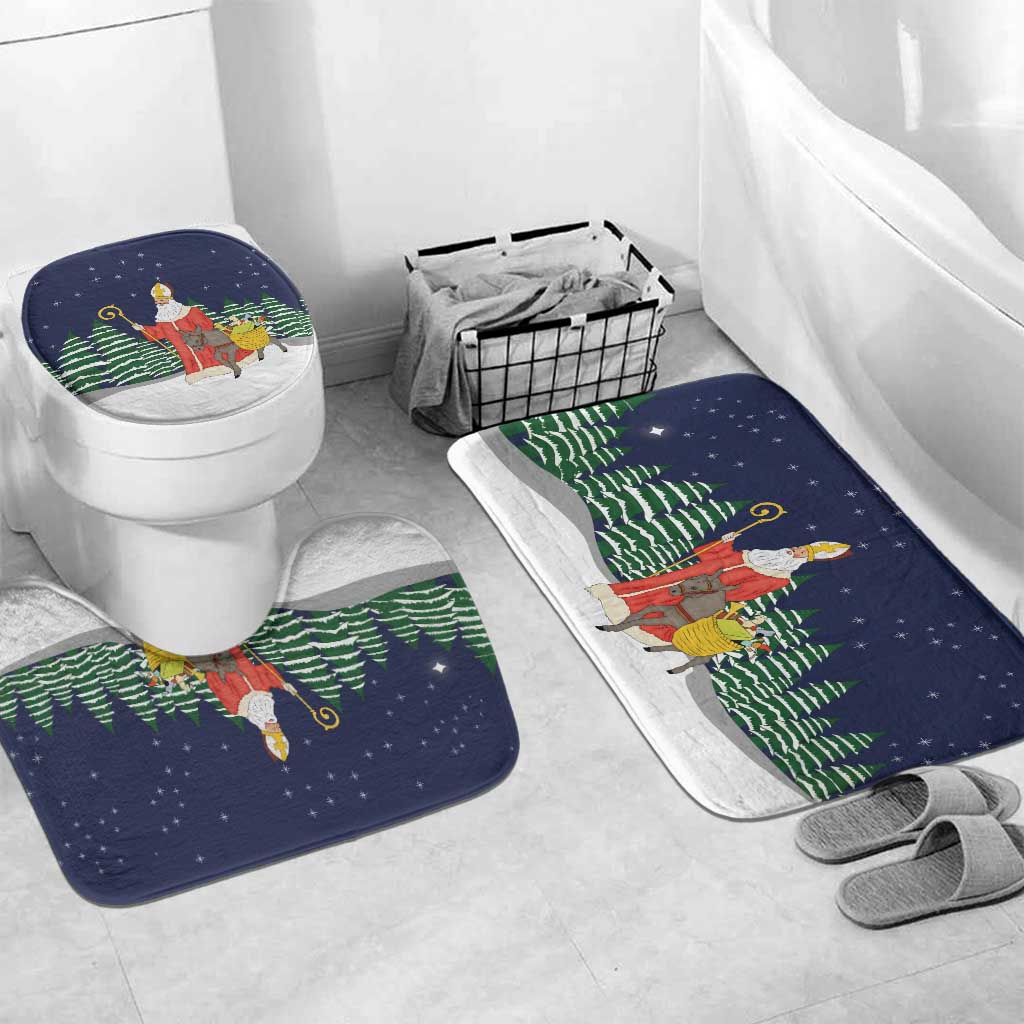 Saint Nicholas Christmas Bathroom Set Xmas Holiday Patterns - Wonder Print Shop