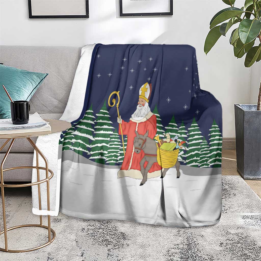 Saint Nicholas Christmas Blanket Xmas Holiday Patterns - Wonder Print Shop