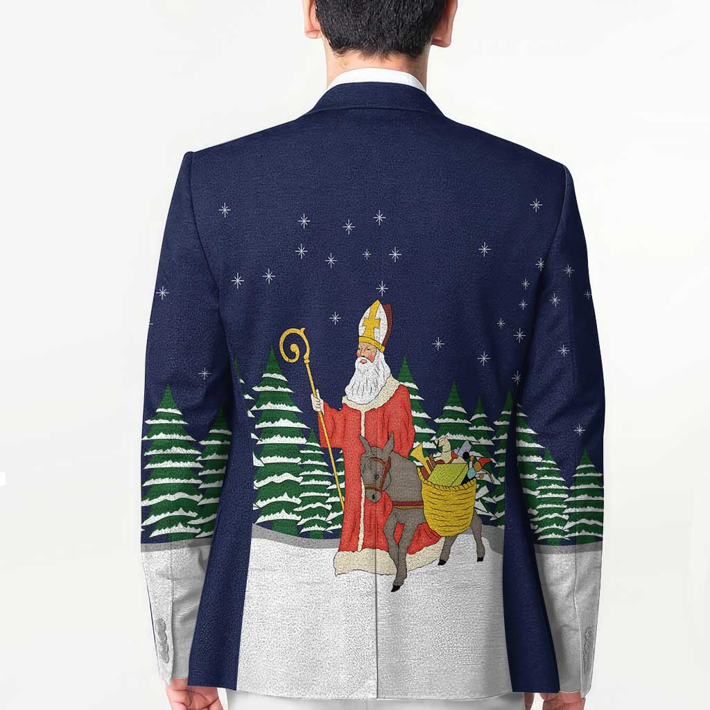 Saint Nicholas Christmas Blazer Xmas Holiday Patterns - Wonder Print Shop