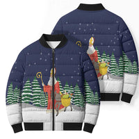 Saint Nicholas Christmas Bomber Puffer Jacket Xmas Holiday Patterns - Wonder Print Shop