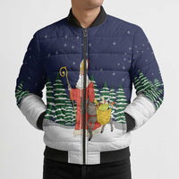 Saint Nicholas Christmas Bomber Puffer Jacket Xmas Holiday Patterns - Wonder Print Shop