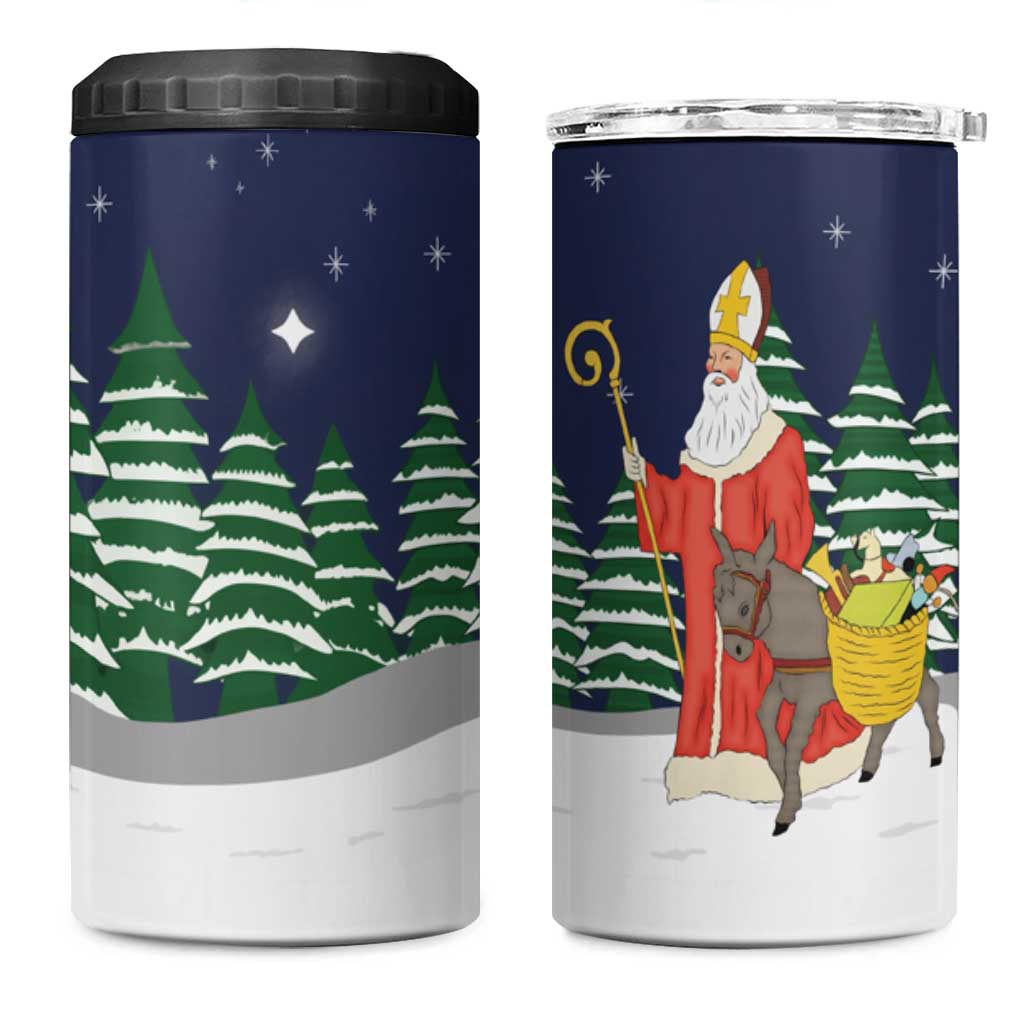 Saint Nicholas Christmas 4 in 1 Can Cooler Tumbler Xmas Holiday Patterns - Wonder Print Shop