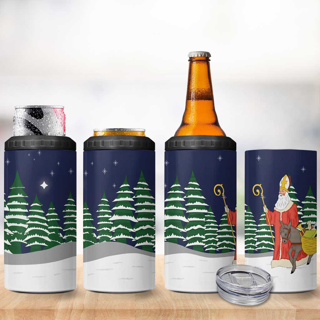 Saint Nicholas Christmas 4 in 1 Can Cooler Tumbler Xmas Holiday Patterns - Wonder Print Shop
