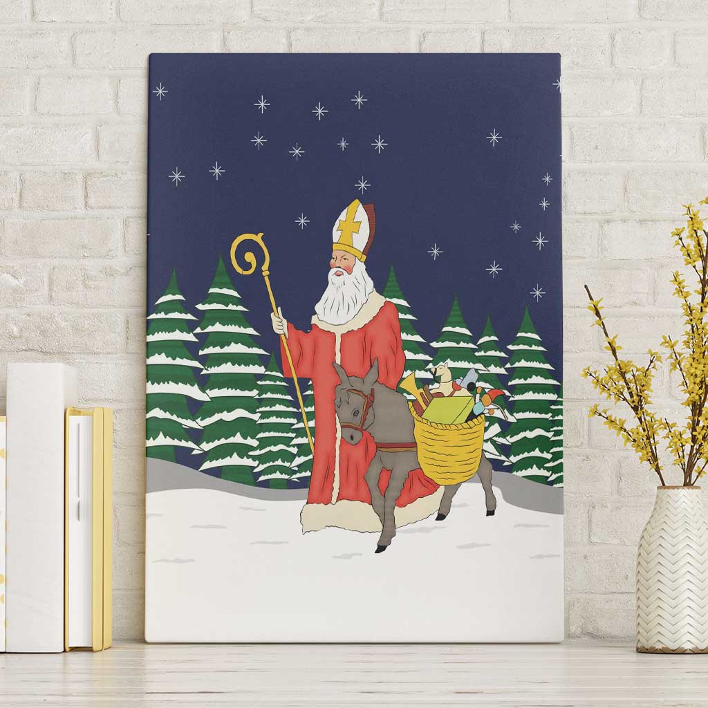 Saint Nicholas Christmas Canvas Wall Art Xmas Holiday Patterns - Wonder Print Shop