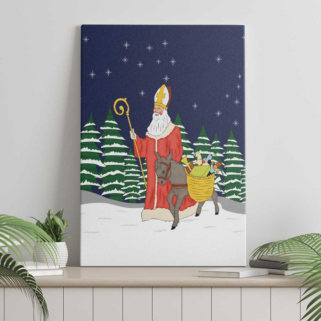 Saint Nicholas Christmas Canvas Wall Art Xmas Holiday Patterns - Wonder Print Shop