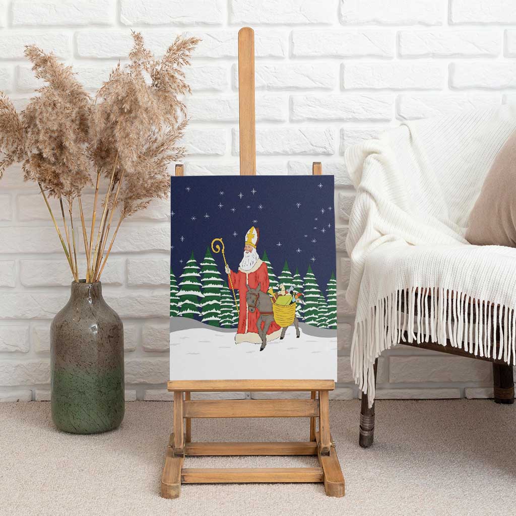 Saint Nicholas Christmas Canvas Wall Art Xmas Holiday Patterns - Wonder Print Shop