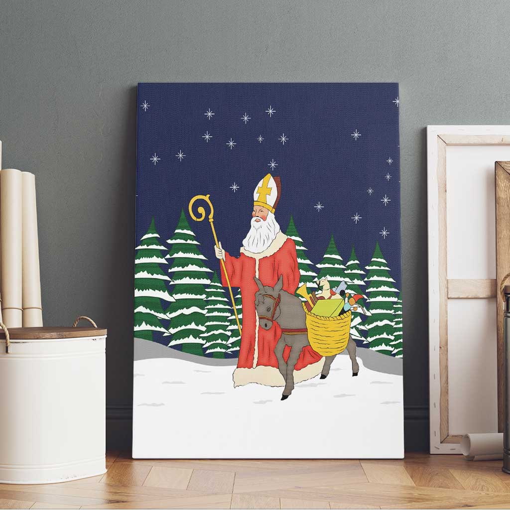 Saint Nicholas Christmas Canvas Wall Art Xmas Holiday Patterns - Wonder Print Shop