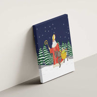 Saint Nicholas Christmas Canvas Wall Art Xmas Holiday Patterns - Wonder Print Shop
