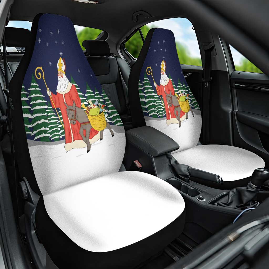 Saint Nicholas Christmas Car Seat Cover Xmas Holiday Patterns - Wonder Print Shop