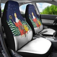 Saint Nicholas Christmas Car Seat Cover Xmas Holiday Patterns - Wonder Print Shop
